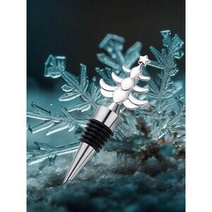 Holiday Wine Metal Wine Bottle Stoppers - Santa, Christmas Tree, Snowman, Deer